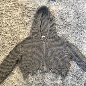 Gray cropped sweater